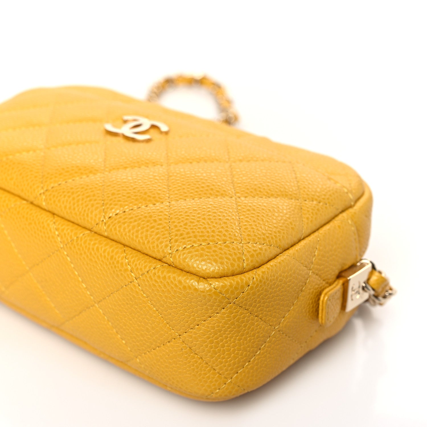 Chanel Caviar Quilted Small Timeless Camera Case Yellow 9 of 9