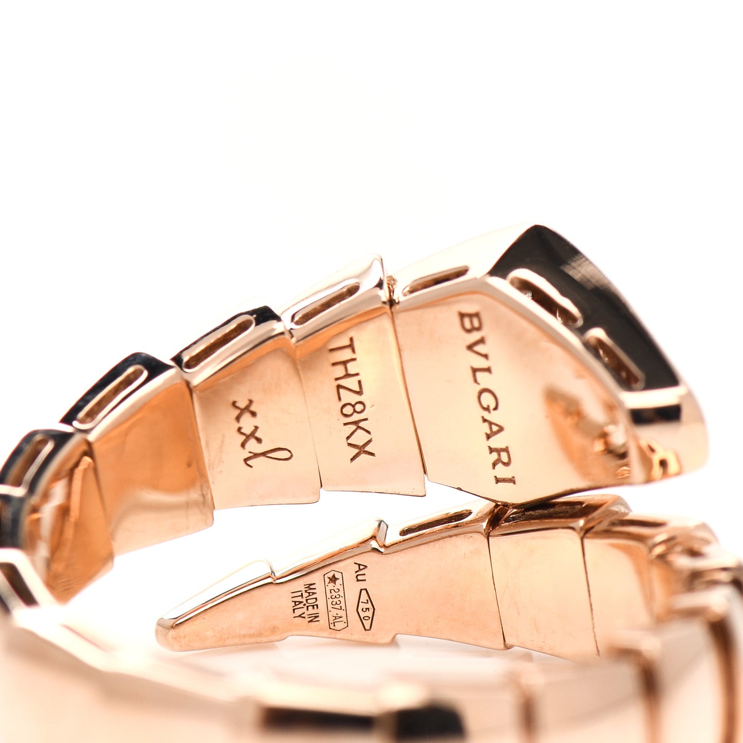 18K Rose Gold Diamond Serpenti Viper Ring XXL