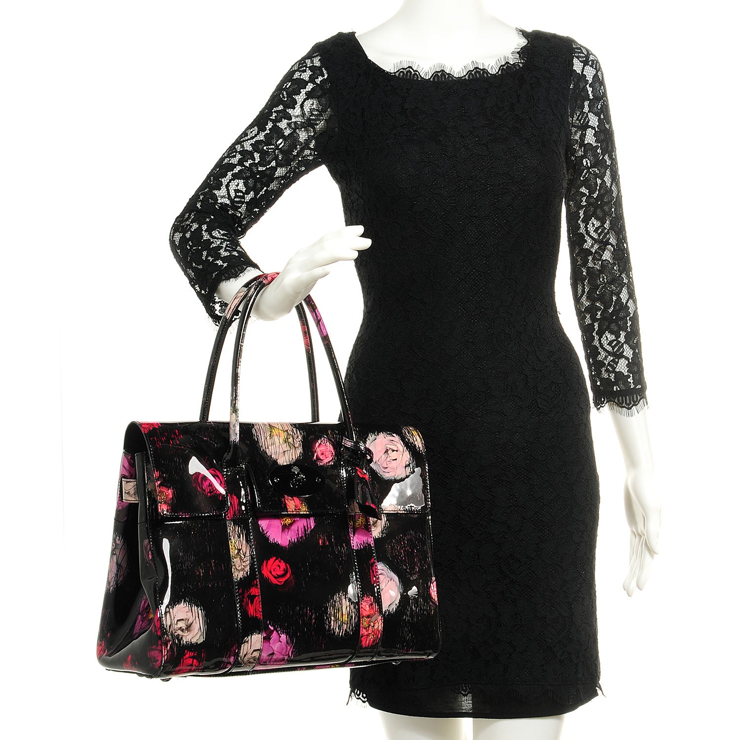 Mulberry Patent Leather Scribbly Flora Bayswater Multicolor 2 of 12
