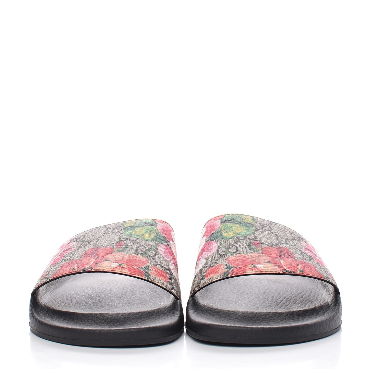 GG Supreme Monogram Blooms Slide Sandals 40 Beige Multicolor