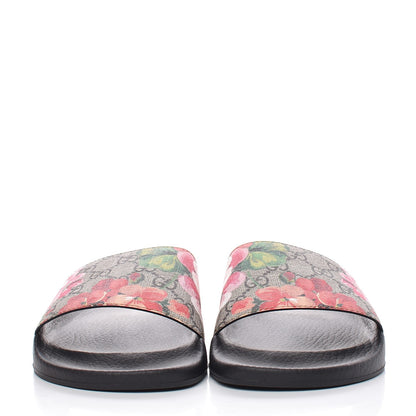 Gucci GG Supreme Monogram Blooms Slide Sandals 40 Beige Multicolor 2 of 8