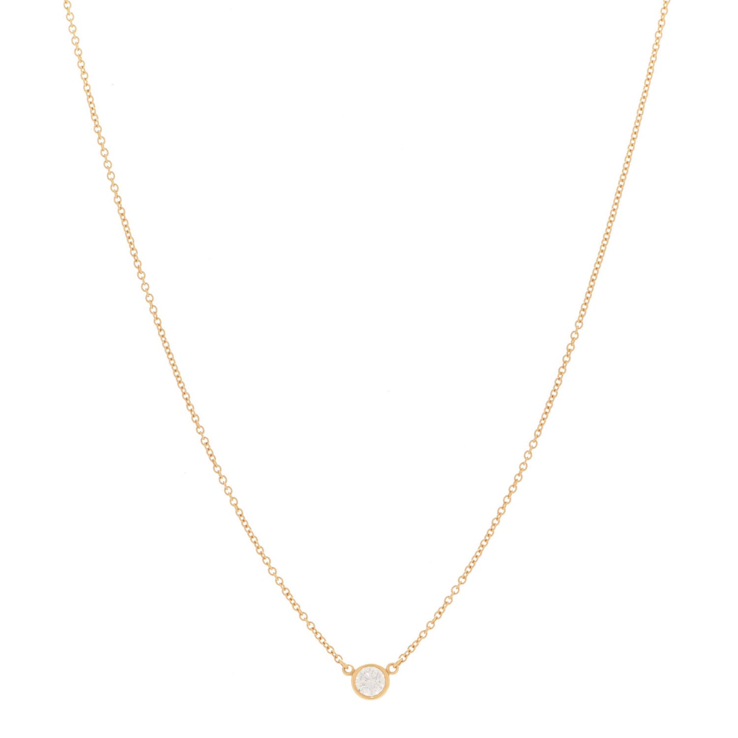 18K Yellow Gold Diamond .21ct Elsa Peretti Diamonds by the Yard Pendant Necklace