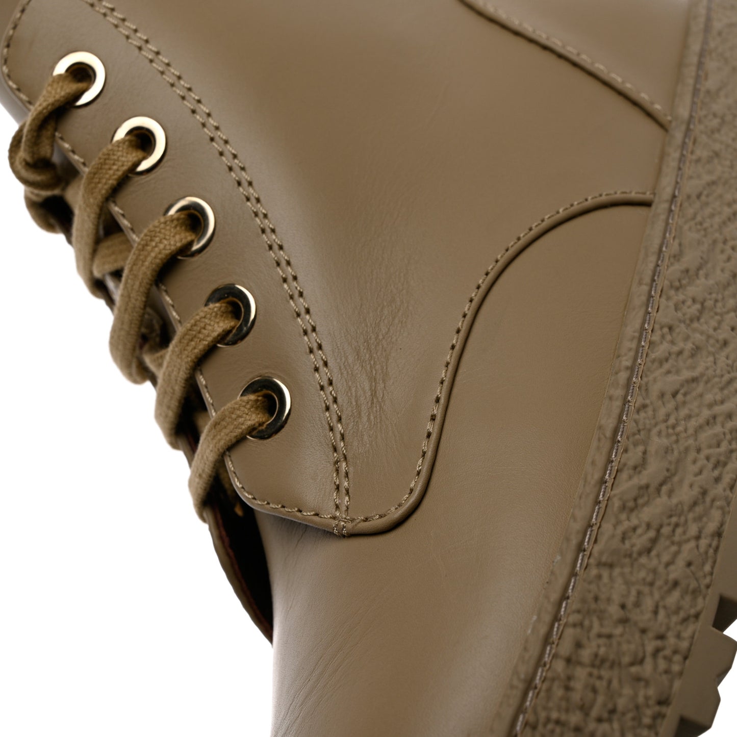 Calfskin CC Turnlock Lace Up Boots 40 Beige
