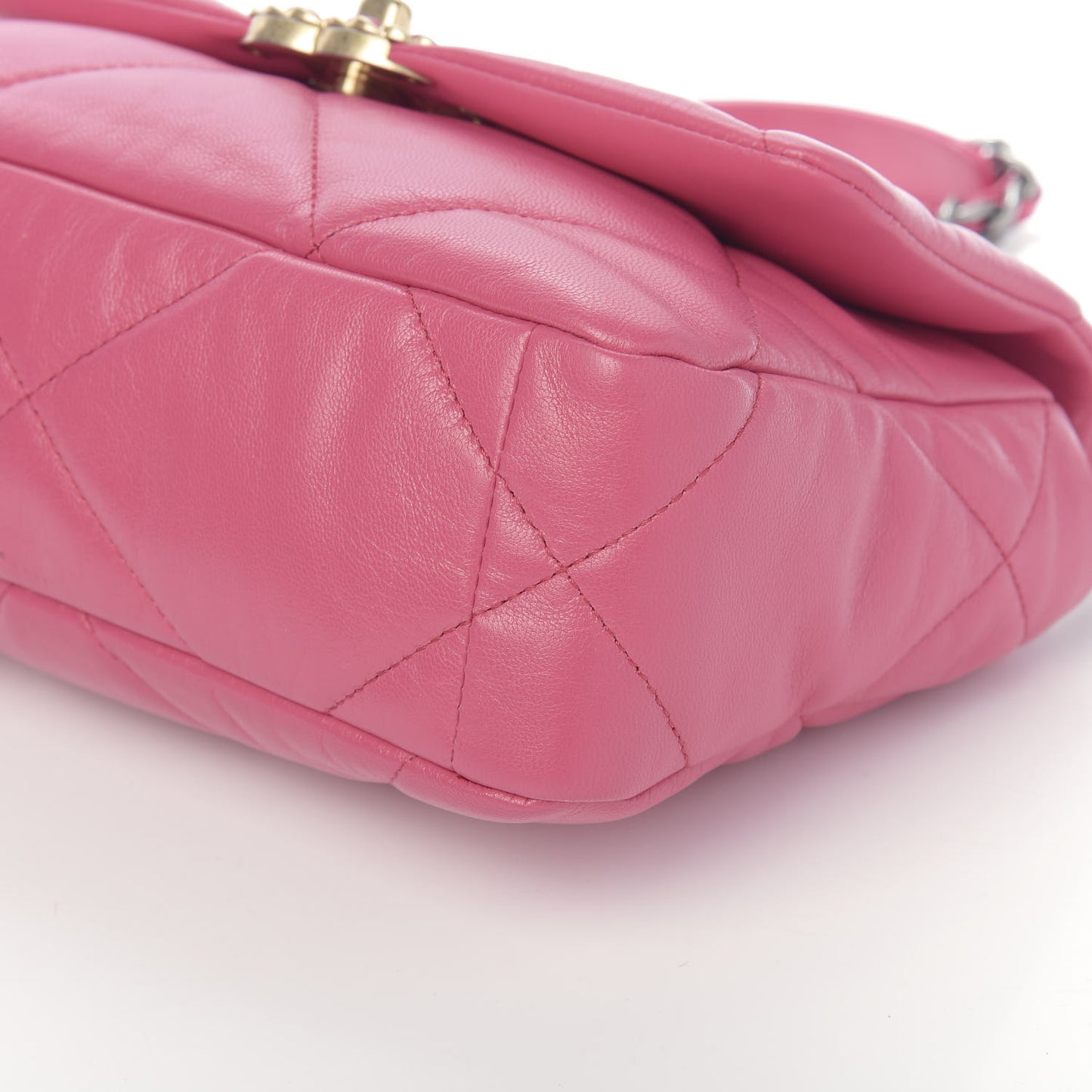 Lambskin Quilted Medium 19 Flap Dark Pink