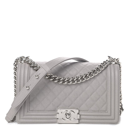Chanel Caviar Quilted Medium Boy Flap Light Grey 1 of 3