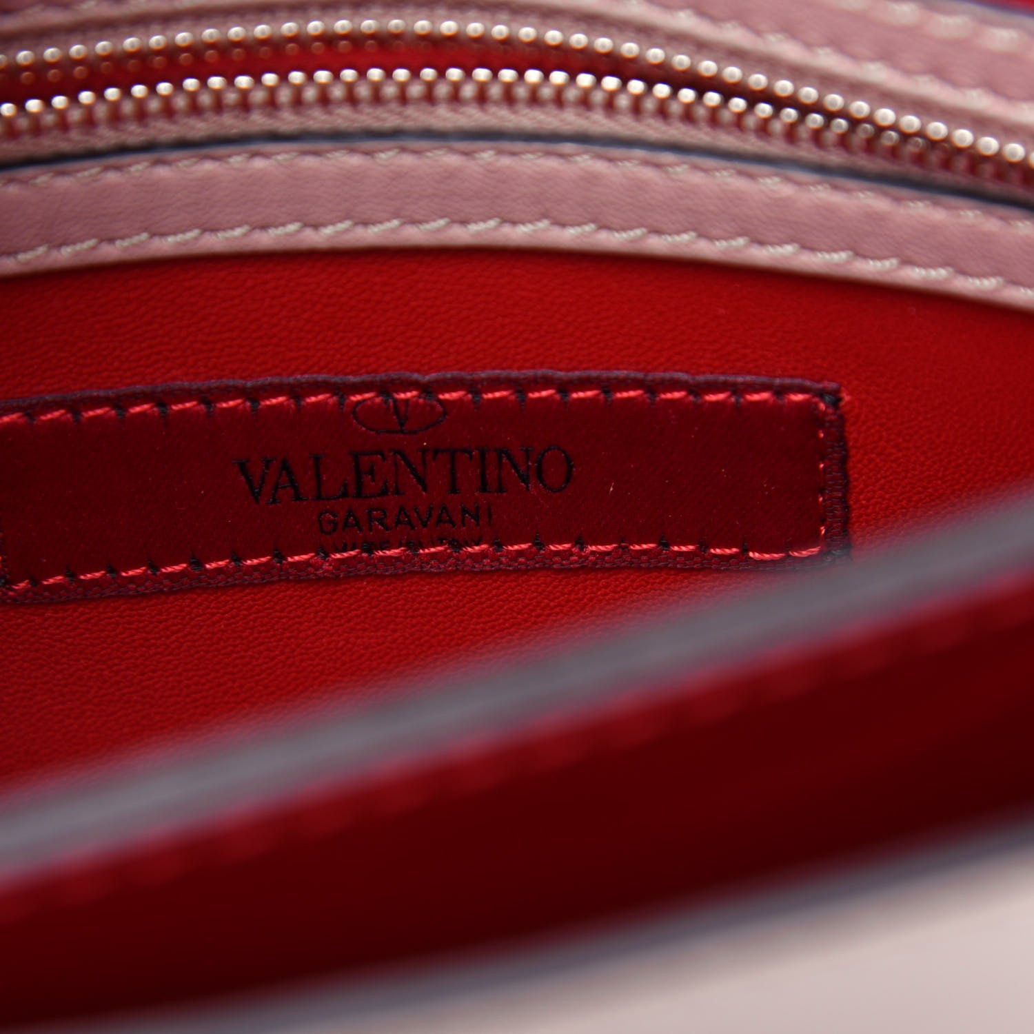 Valentino Garavani Nappa Rockstud Wristlet Clutch Poudre 6 of 8