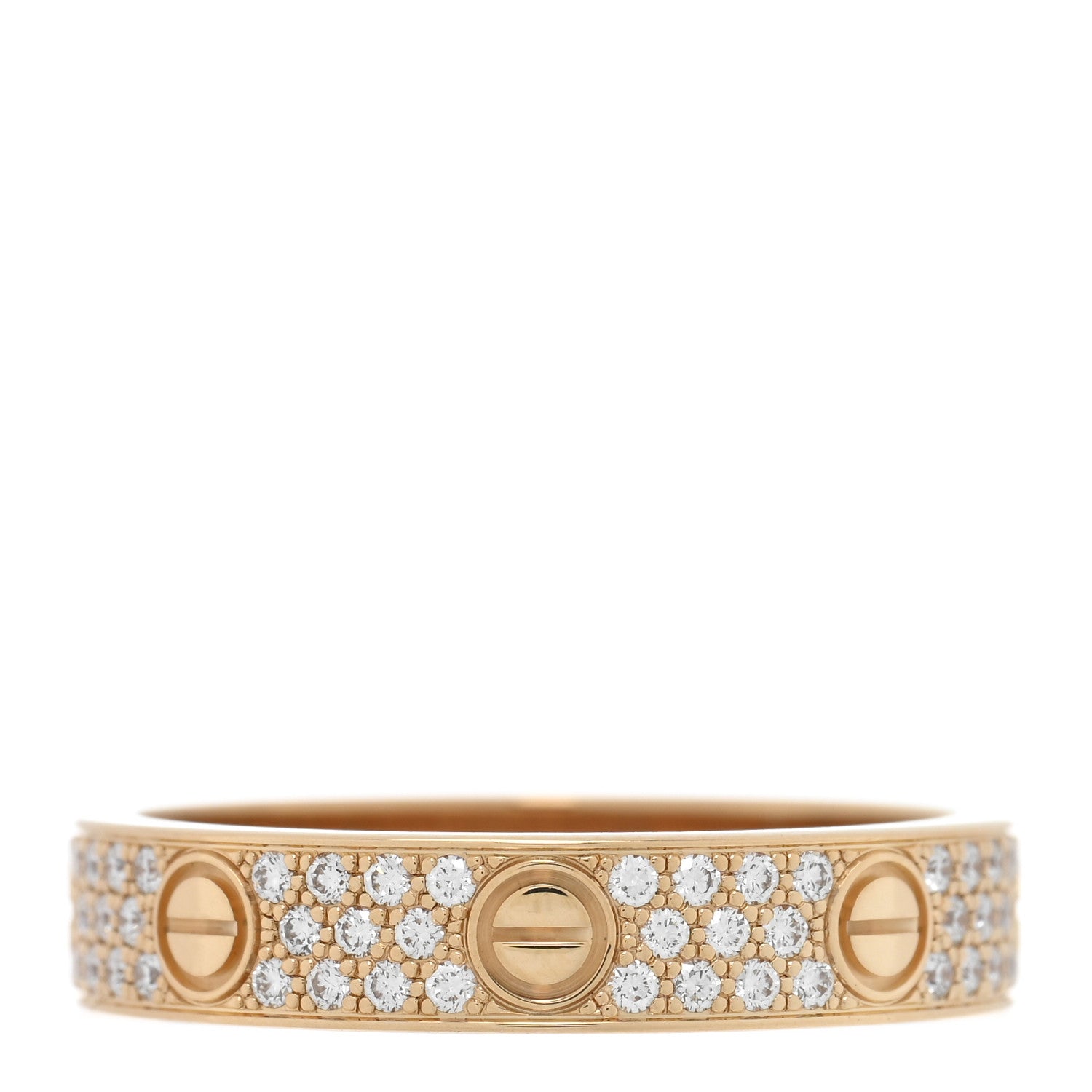 Cartier 18K Yellow Gold Diamond 4mm LOVE Wedding Paved Band Ring 52 6 3 of 5
