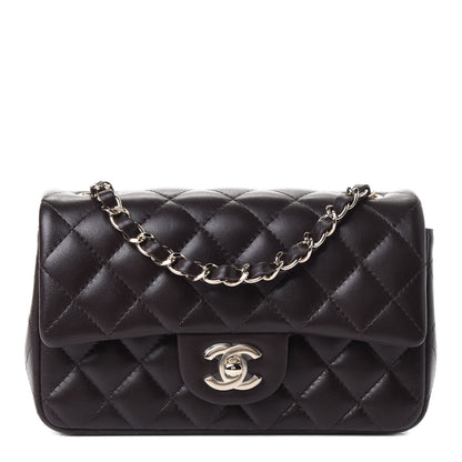 Chanel Lambskin Quilted Mini Rectangular Flap Dark Brown 1 of 4