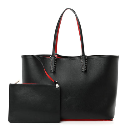 Christian Louboutin Calfskin Spikes East West Cabata Tote Black 1 of 19