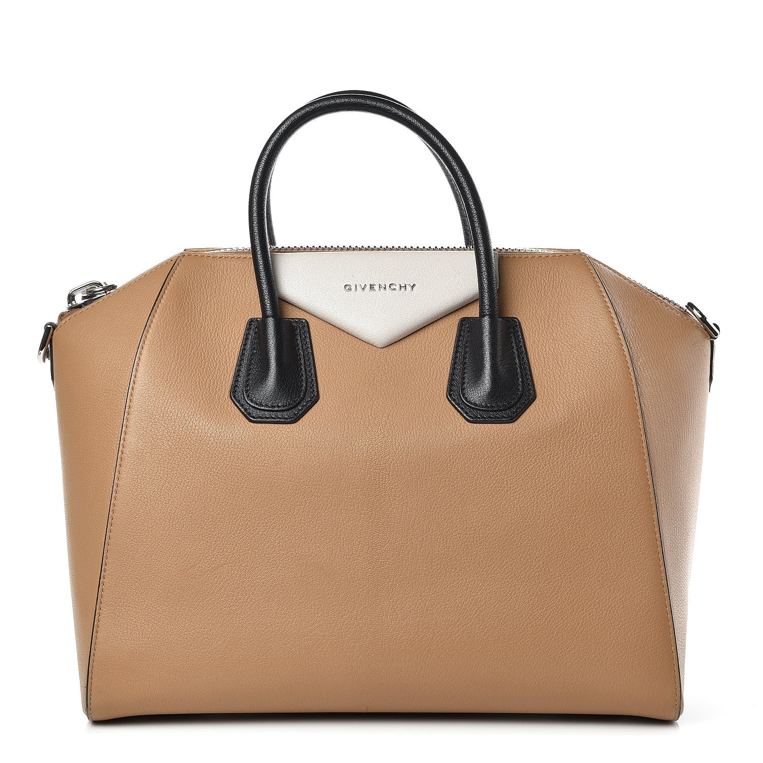 Givenchy Sugar Goatskin Medium Tri-Color Antigona Beige Black White 1 of 15