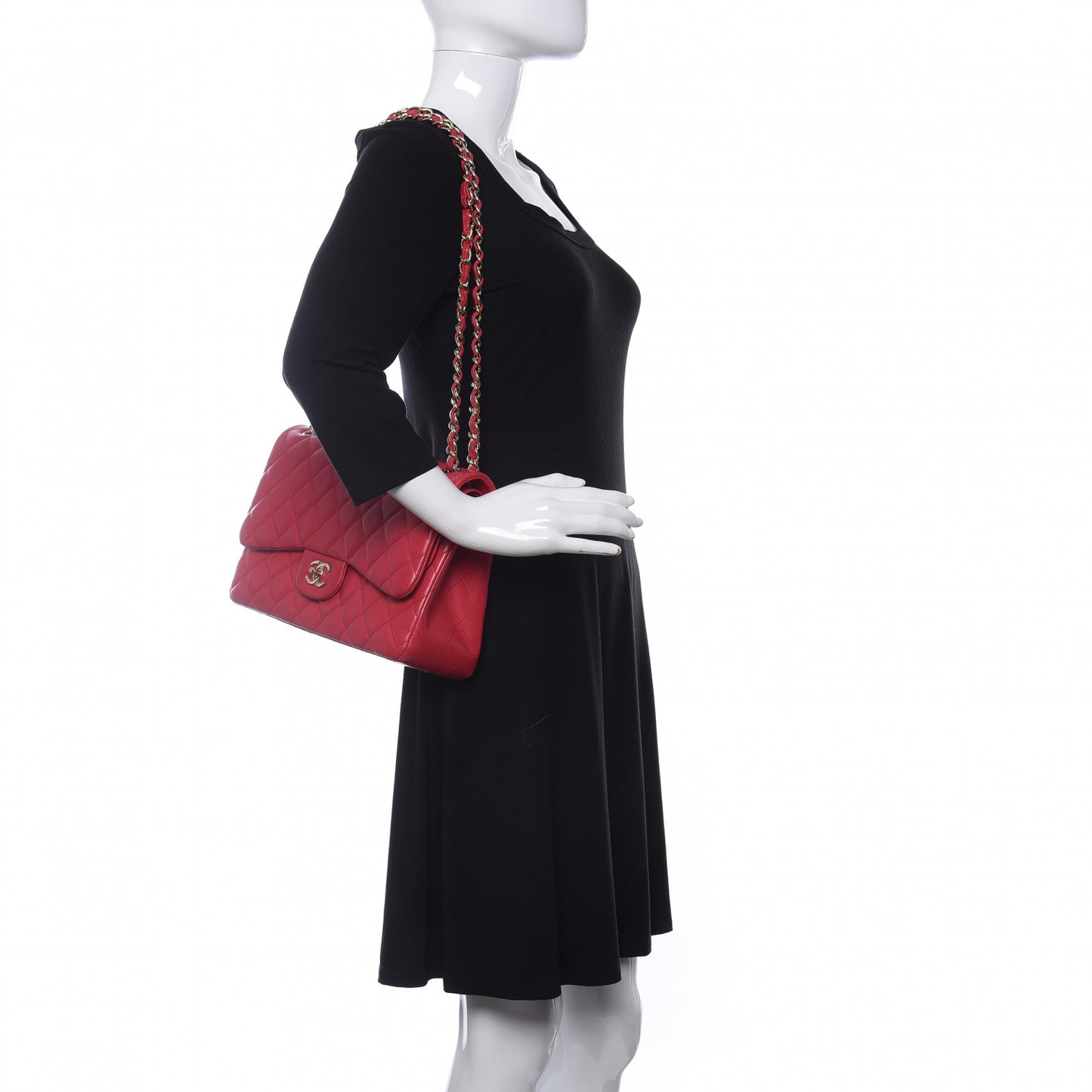 Lambskin Quilted Jumbo Double Flap Dark Pink