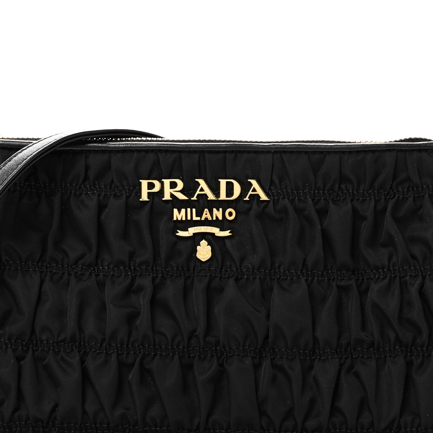Prada Tessuto Nylon Gaufre Shoulder Bag Black 7 of 9