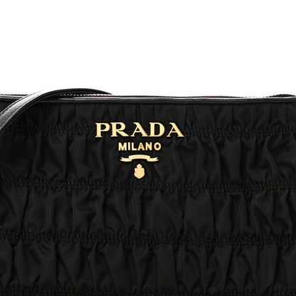 Prada Tessuto Nylon Gaufre Shoulder Bag Black 7 of 9