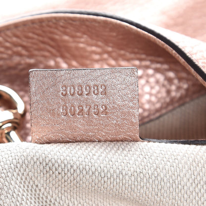 Gucci Metallic Pebbled Calfskin Medium Soho Chain Shoulder Bag Pink 7 of 8