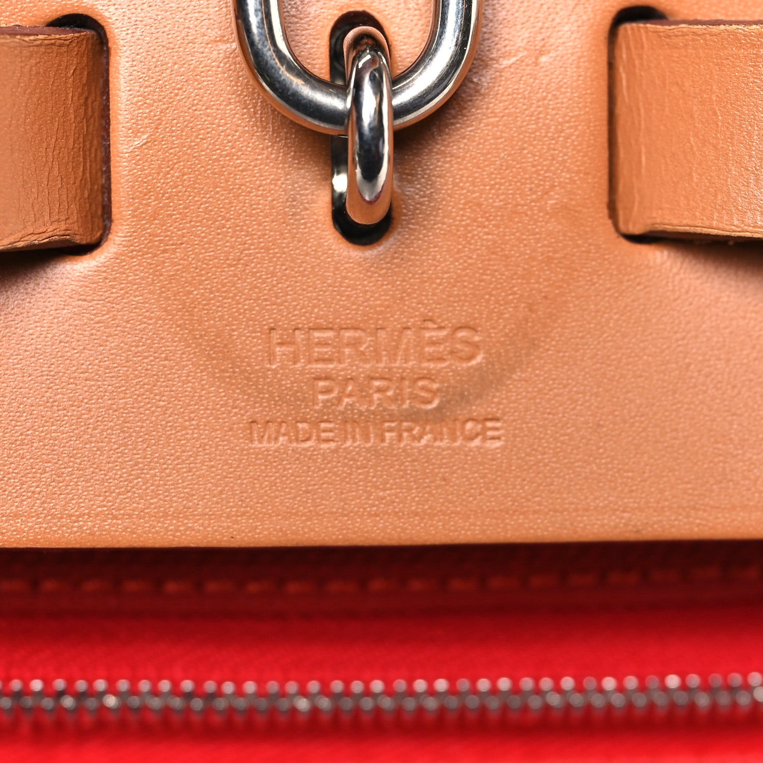 Hermes Vache Hunter Toile Herbag Zip 31 PM Rouge Tomate Natural 7 of 10