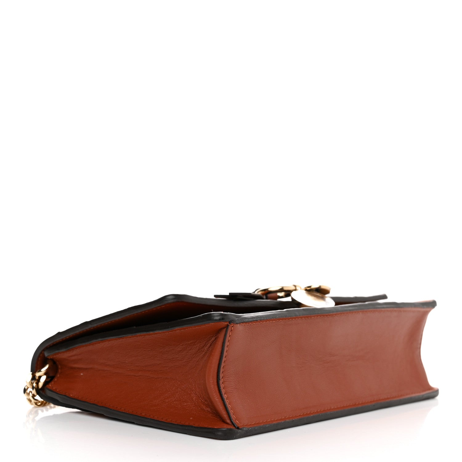 Chloe Calfskin Patchwork Alphabet Clutch On Chain Sepia Brown 4 of 13