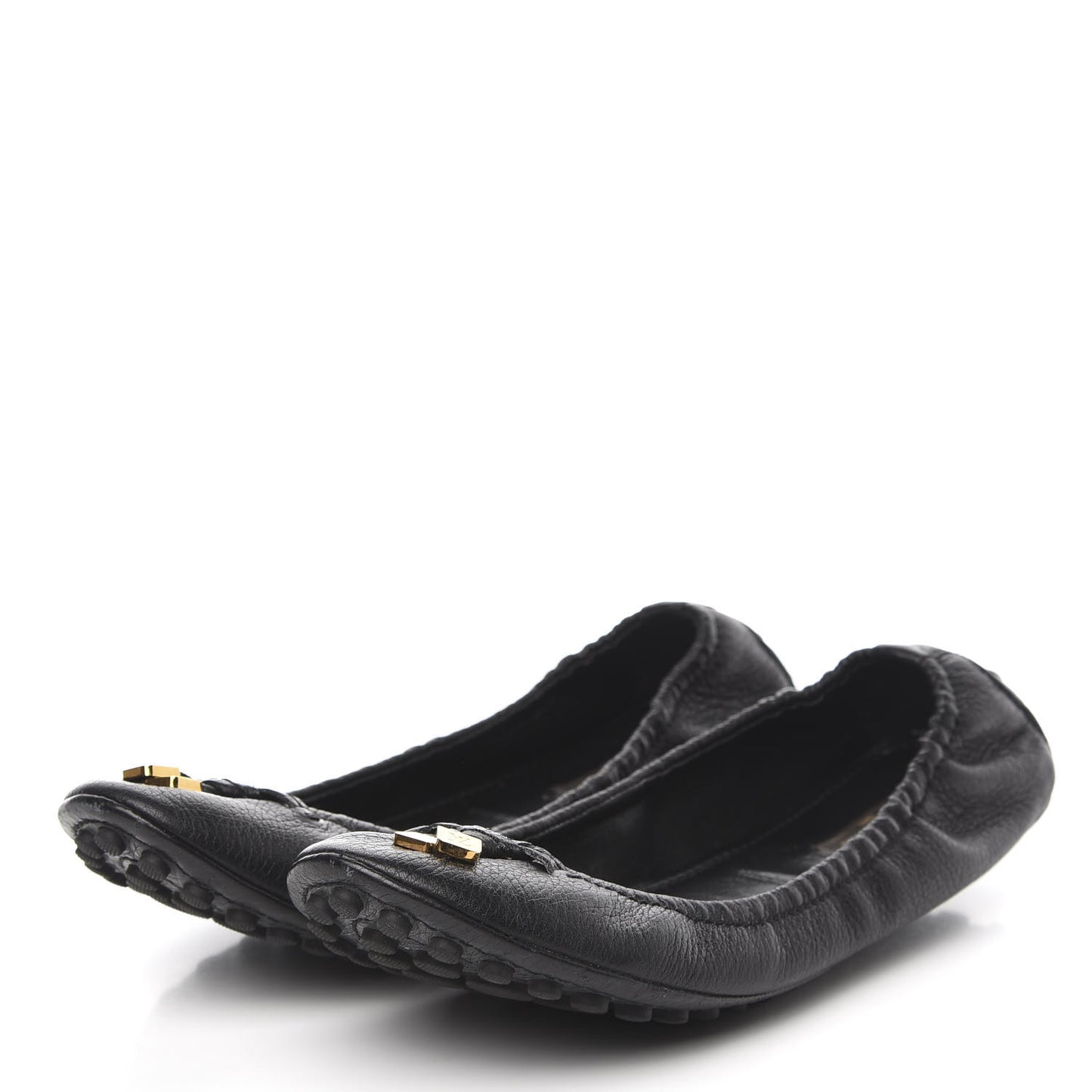 Calfskin Lemon Ballerina Flats 40 Black