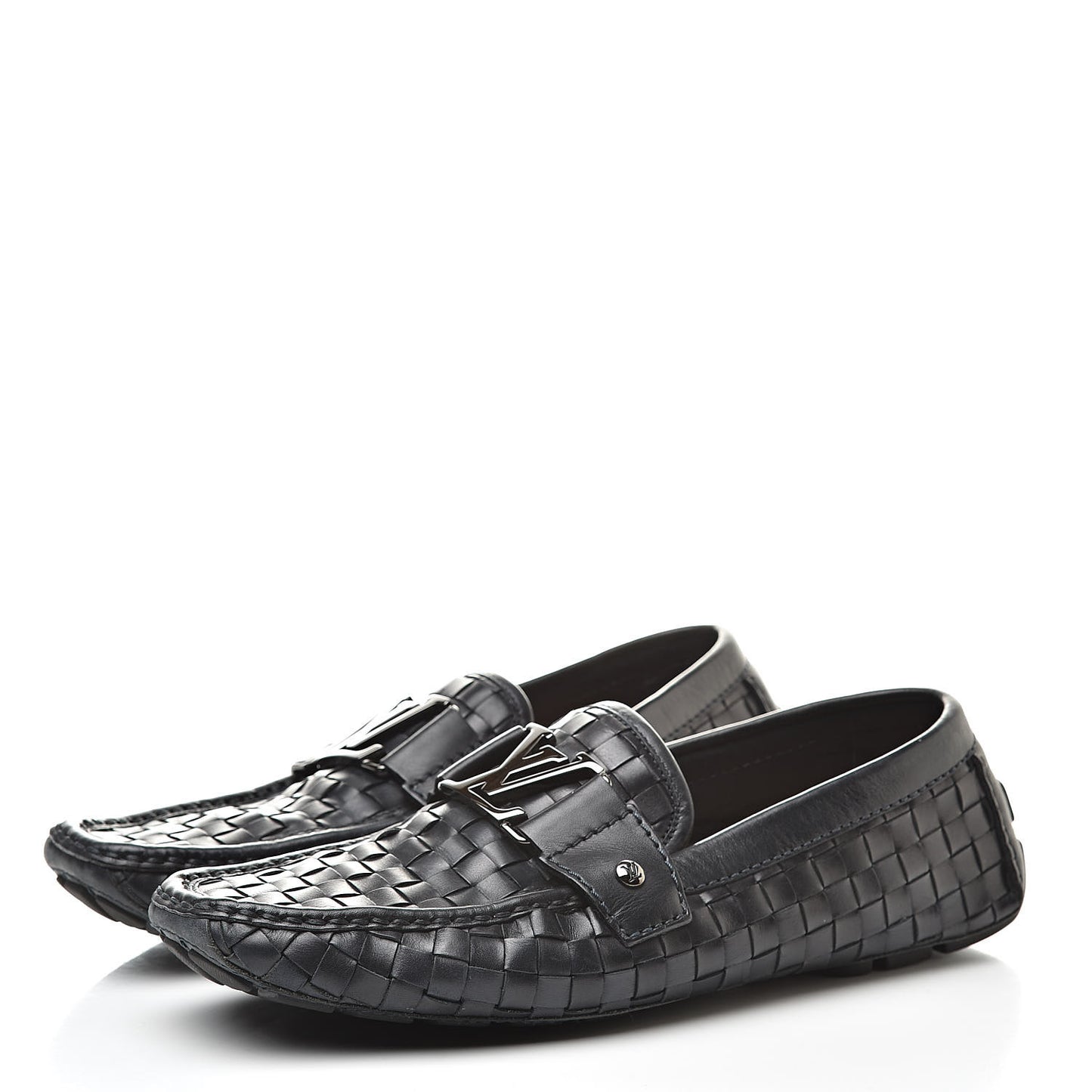 Calfskin Woven Mens Monte Carlo Loafers 6.5 Marine