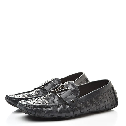 Louis Vuitton Calfskin Woven Mens Monte Carlo Loafers 6.5 Marine 3 of 11