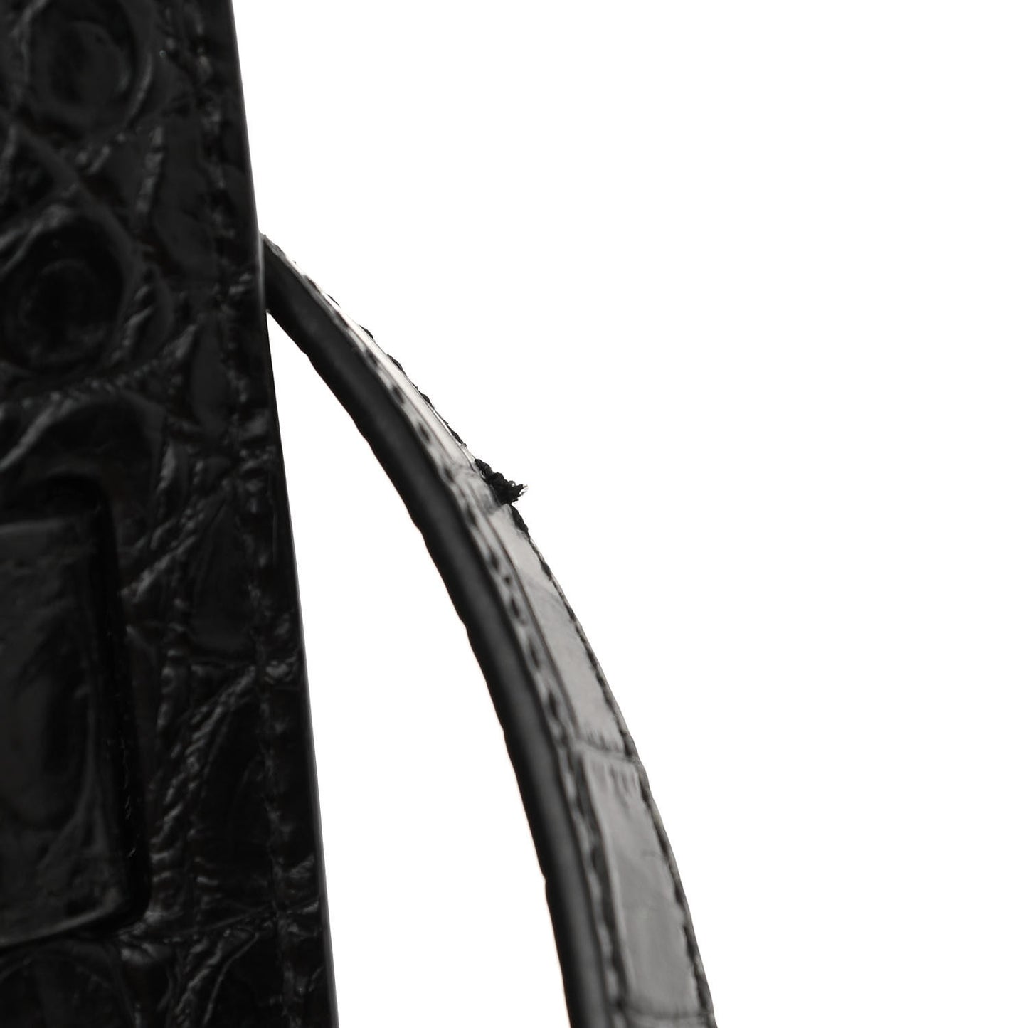 Calfskin Crocodile Embossed Small Sac de Jour Black