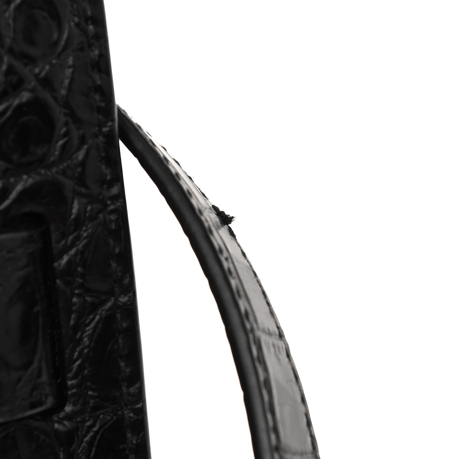 Saint Laurent Calfskin Crocodile Embossed Small Sac de Jour Black 14 of 15