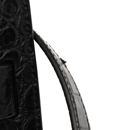 Saint Laurent Calfskin Crocodile Embossed Small Sac de Jour Black 14 of 15