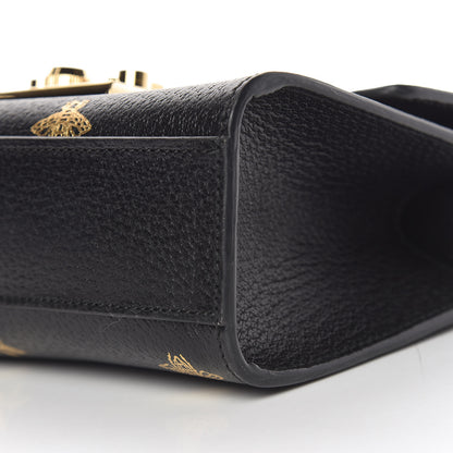 Gucci Grained Calfskin Bee Star Small Padlock Shoulder Bag Black 9 of 11