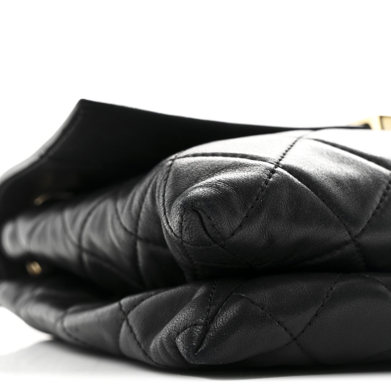 Chanel Lambskin Quilted Retro Label Clutch Black 10 of 11