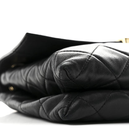 Chanel Lambskin Quilted Retro Label Clutch Black 10 of 11