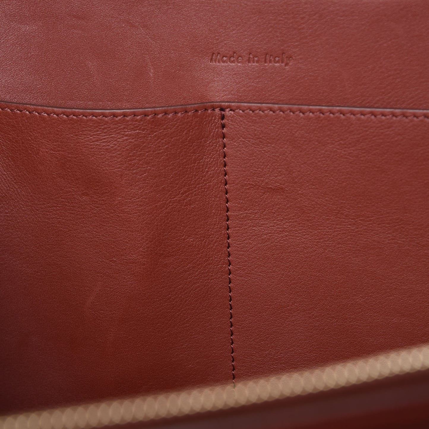 Calfskin Medium Tri-Fold Bag Red Wood