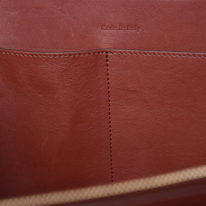 Celine Calfskin Medium Tri-Fold Bag Red Wood 9 of 15