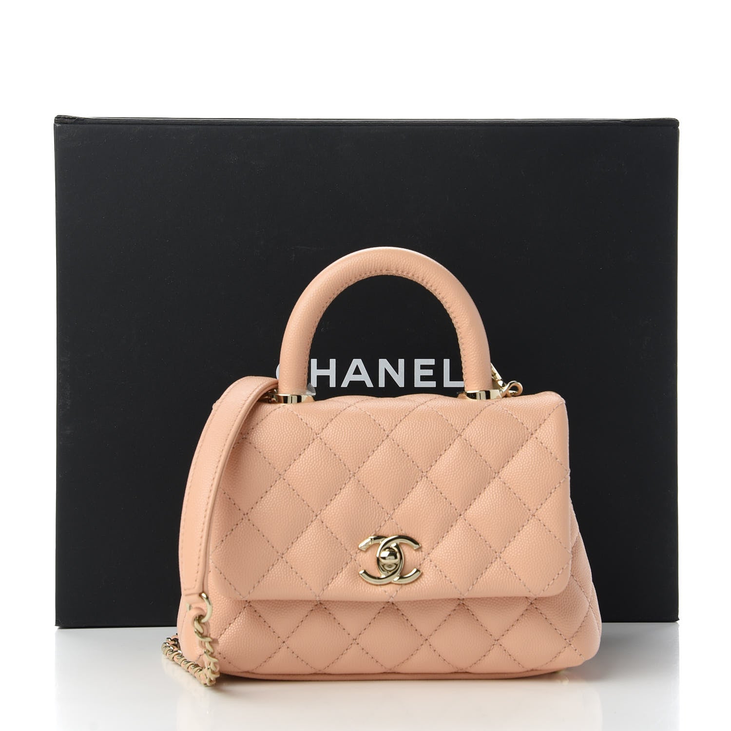 Chanel Caviar Quilted Extra Mini Coco Handle Flap Light Pink 11 of 11
