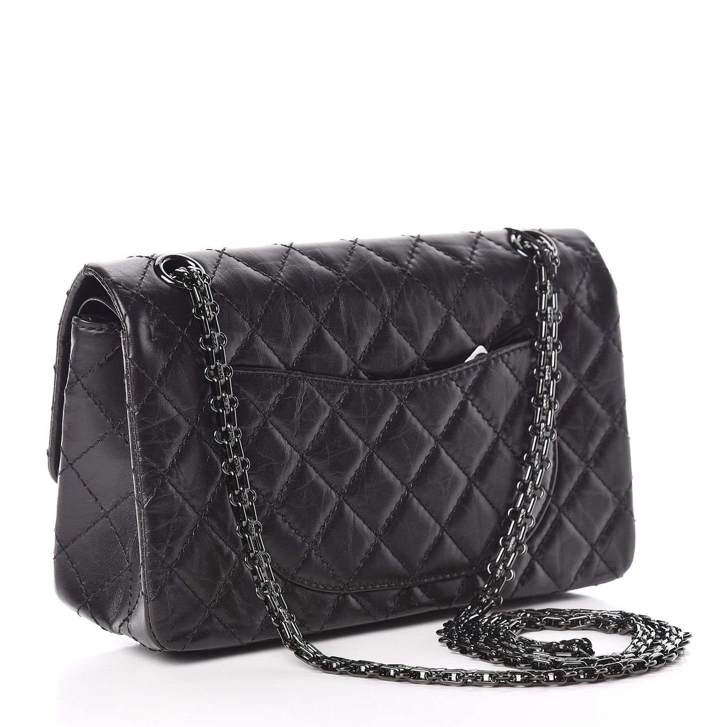 Aged Calfskin Quilted 2.55 Reissue 225 Flap So Black