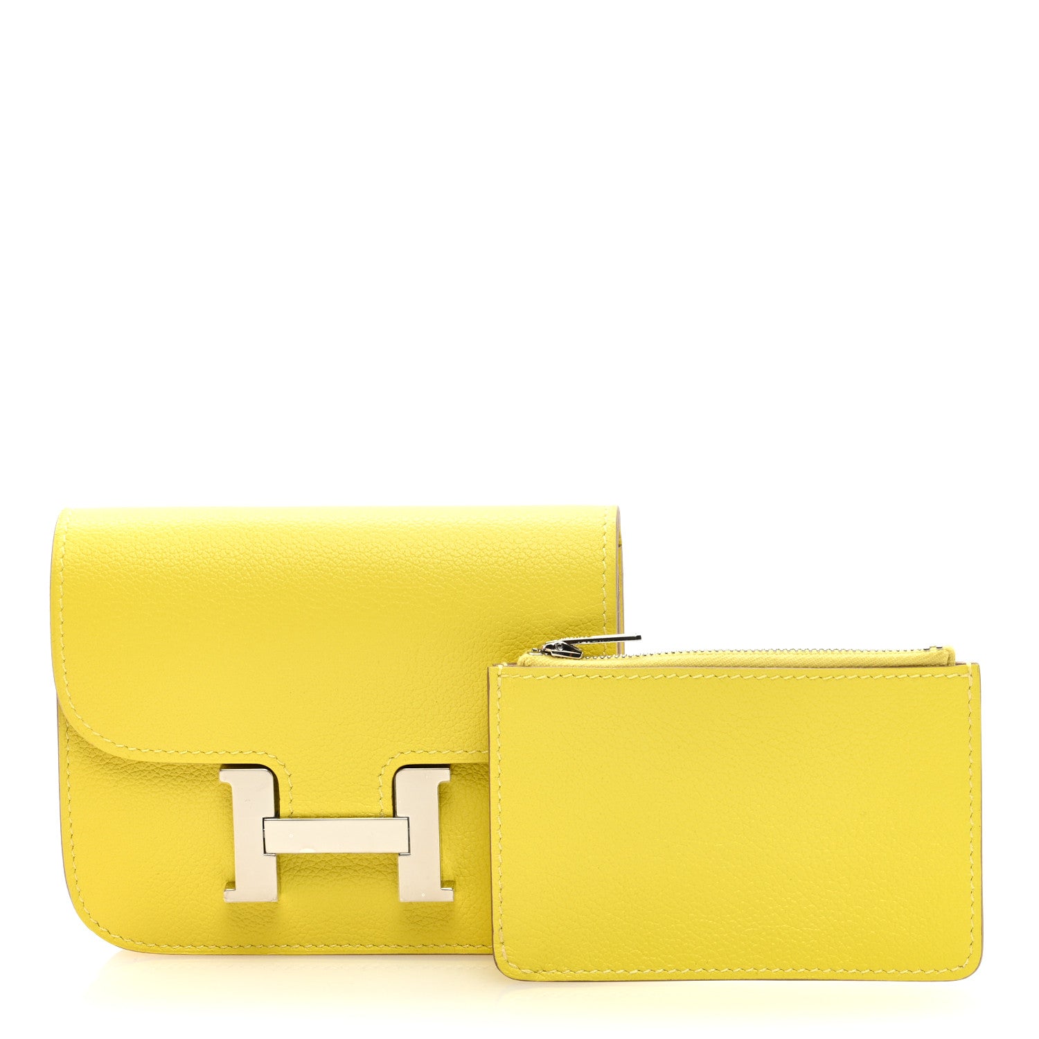 Hermes Evercolor Constance Slim Wallet Lime 1 of 7