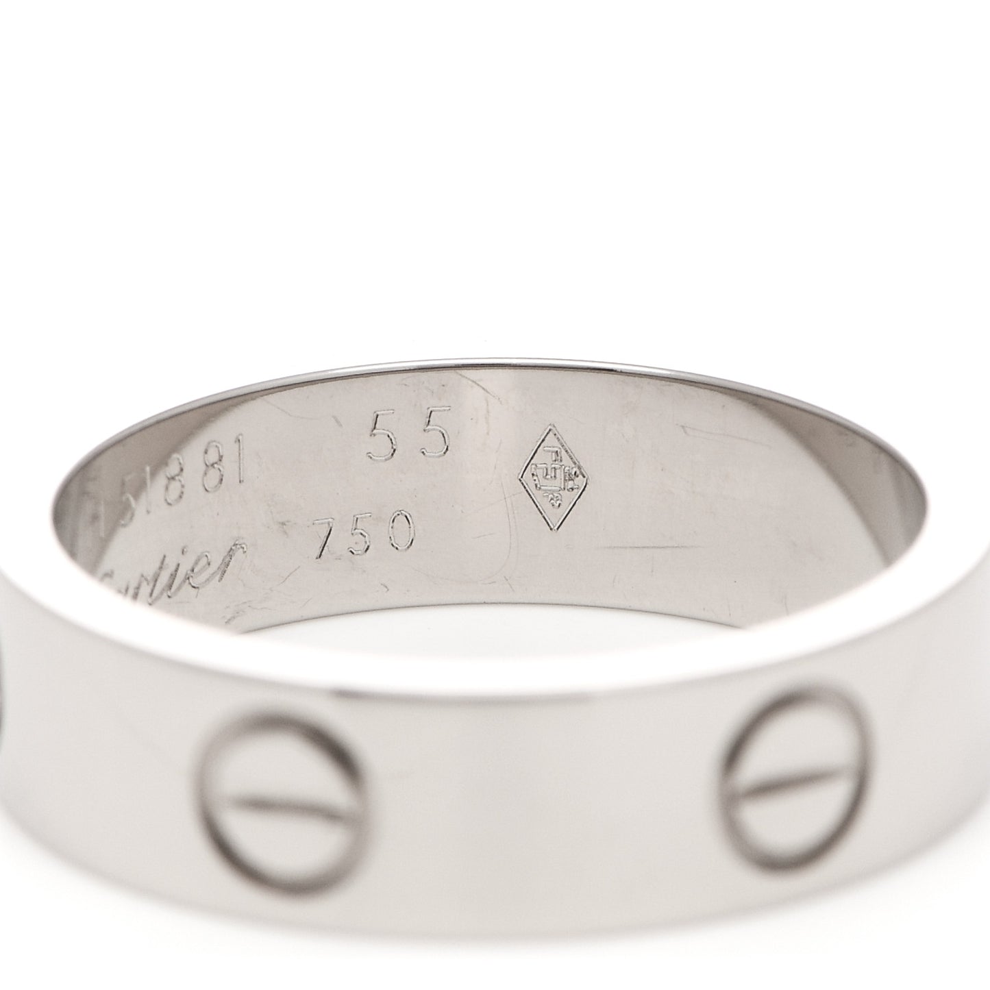 18K White Gold 5.5mm LOVE Ring 55 7.25
