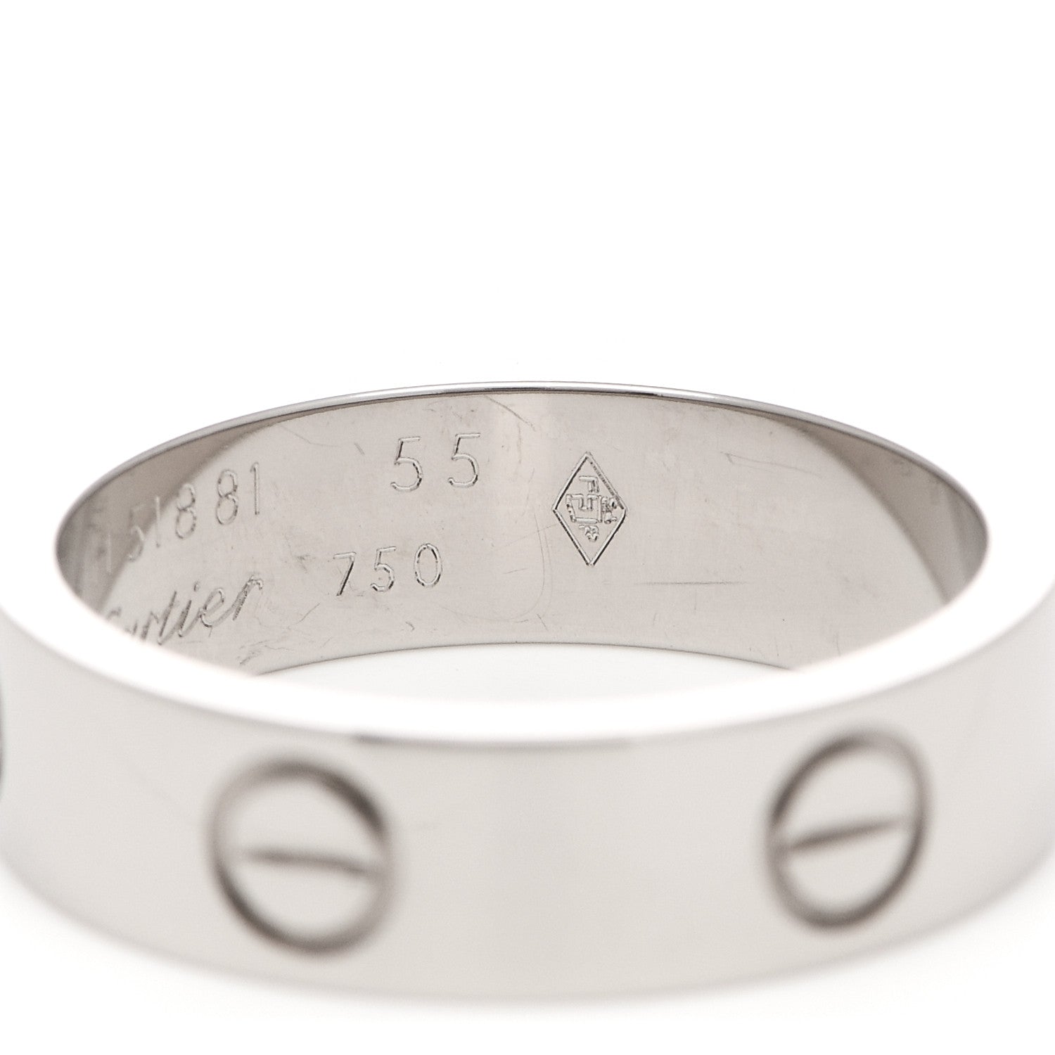 Cartier 18K White Gold 5.5mm LOVE Ring 55 7.25 5 of 7