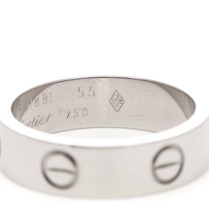 Cartier 18K White Gold 5.5mm LOVE Ring 55 7.25 5 of 7
