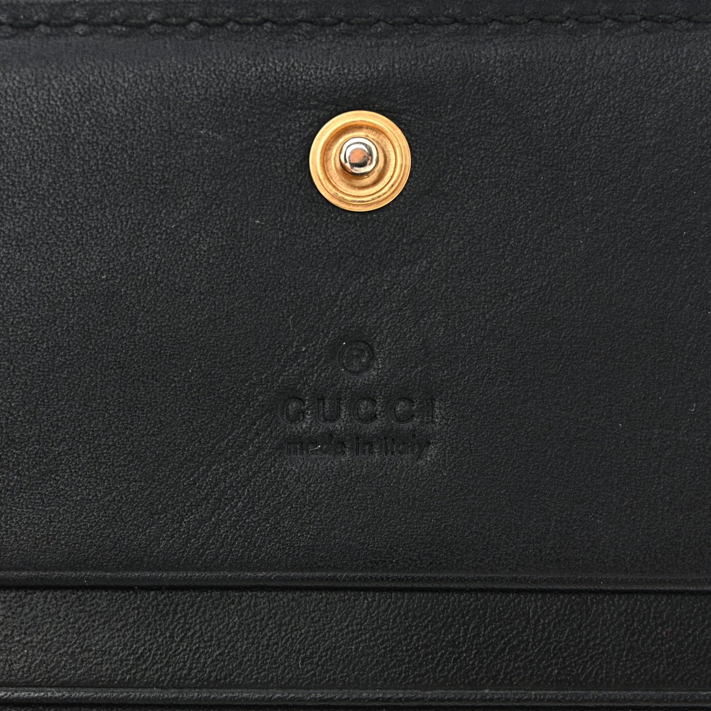 Calfskin Queen Margaret Card Case Wallet Black Mystic White