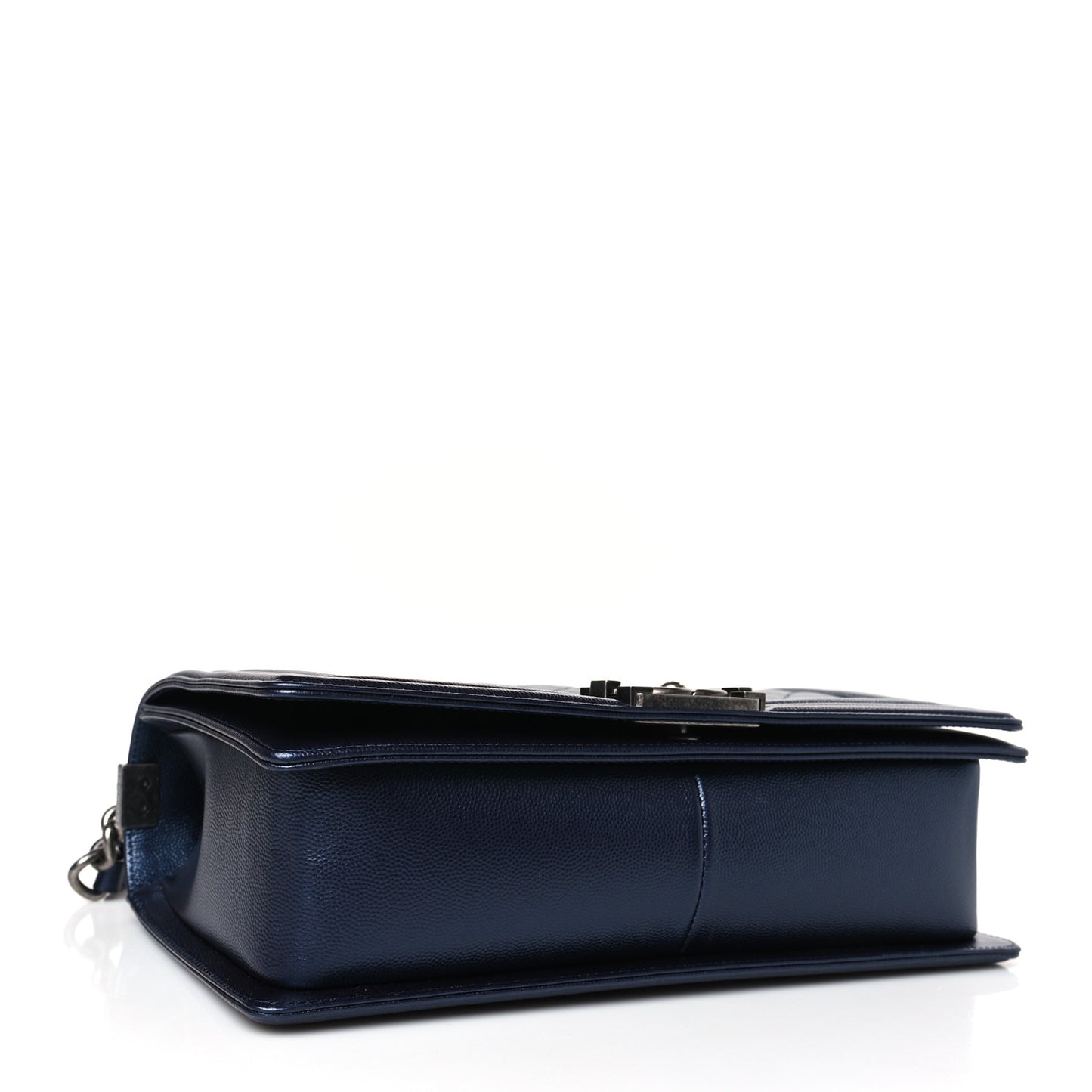 Metallic Caviar Quilted New Medium Boy Flap Navy