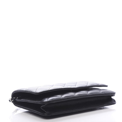 Chanel Lambskin Quilted Wallet On Chain WOC Black 3 of 9