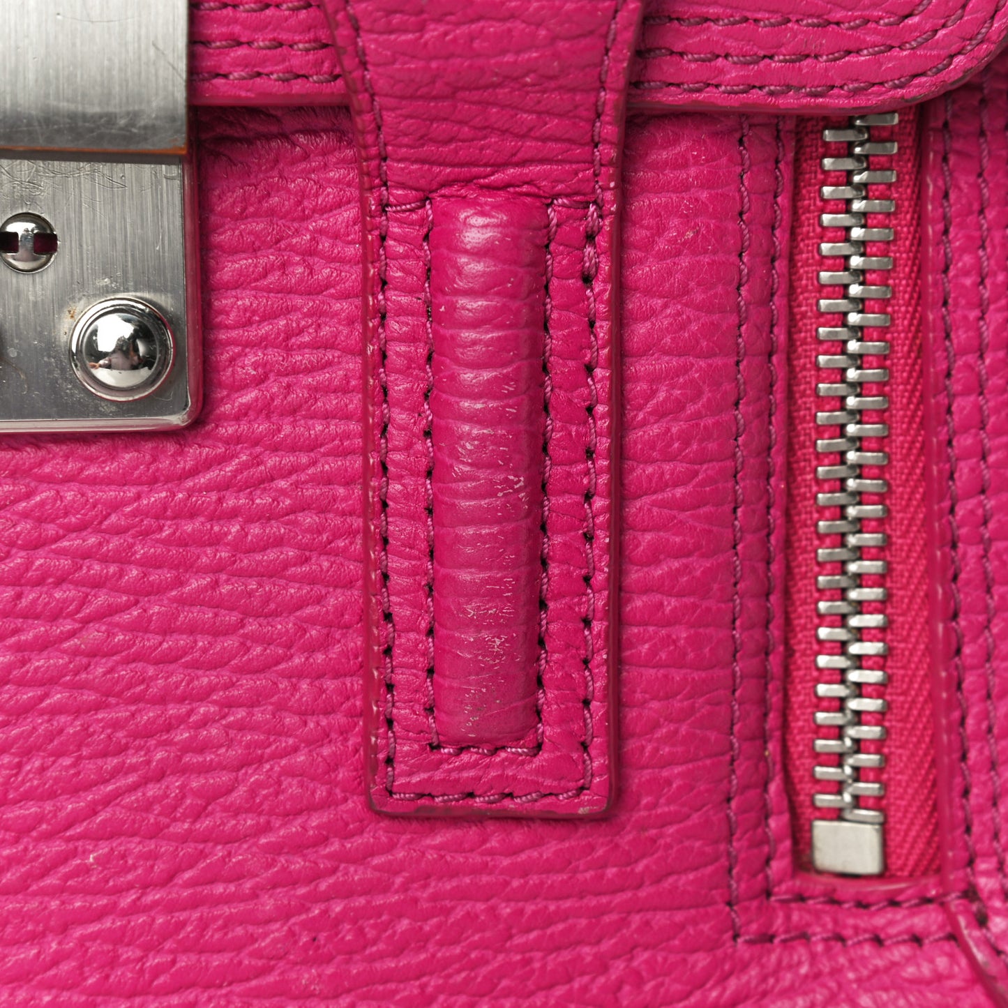 Textured Calfskin Mini Pashli Satchel Fuschia