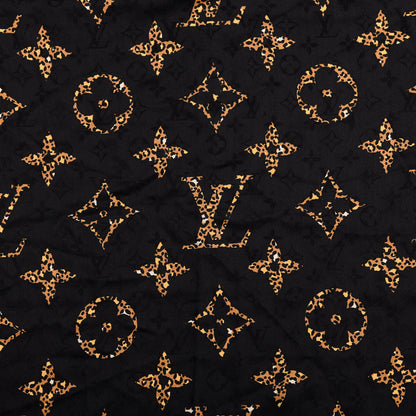 Louis Vuitton Wool Silk Monogram Giant Jungle Shawl Black 3 of 3