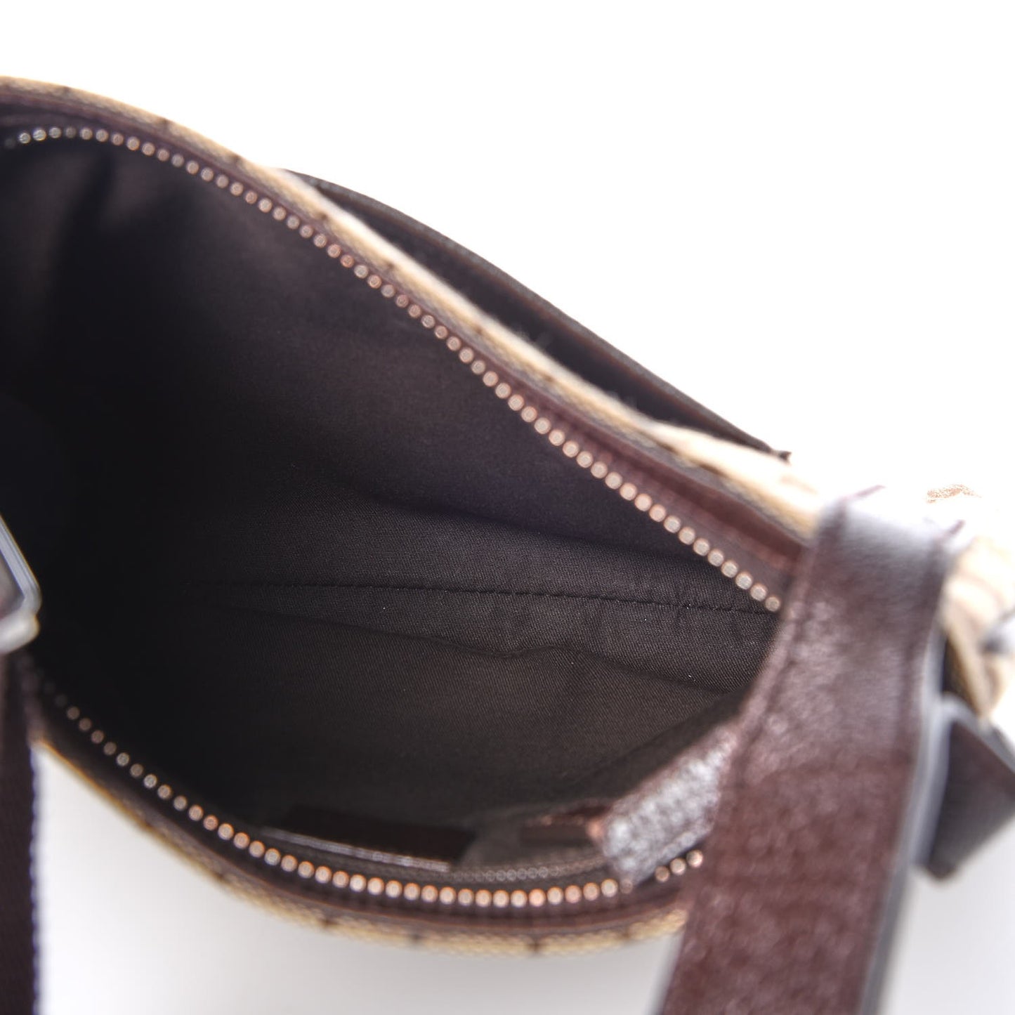 Monogram Flat Messenger Bag Dark Brown