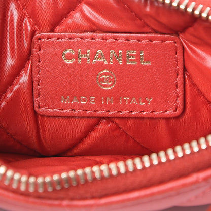 Chanel Lambskin Quilted Small Casino Cosmetic Case Red 6 of 8