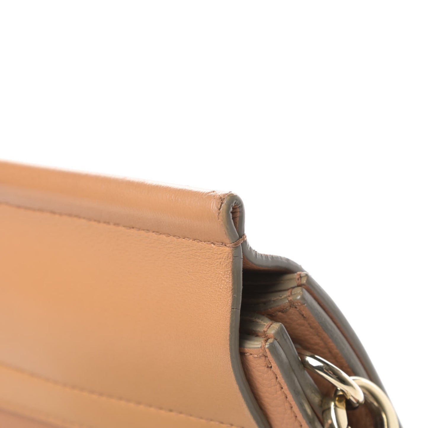 Grained Calfskin Smooth Lambskin Medium Faye Shoulder Bag Milky Coffee