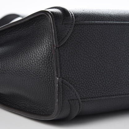 Celine Drummed Calfskin Nano Luggage Black 9 of 11
