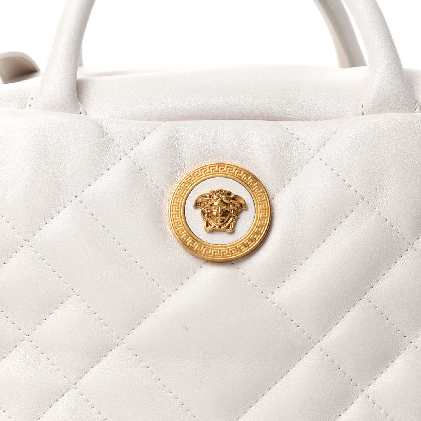 Nappa Quilted Icon Bowler White
