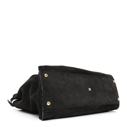 Fendi Suede Calfskin Hair Leopard Print Zucca Large Peekaboo Iconic Satchel Brown Grey 4 of 10