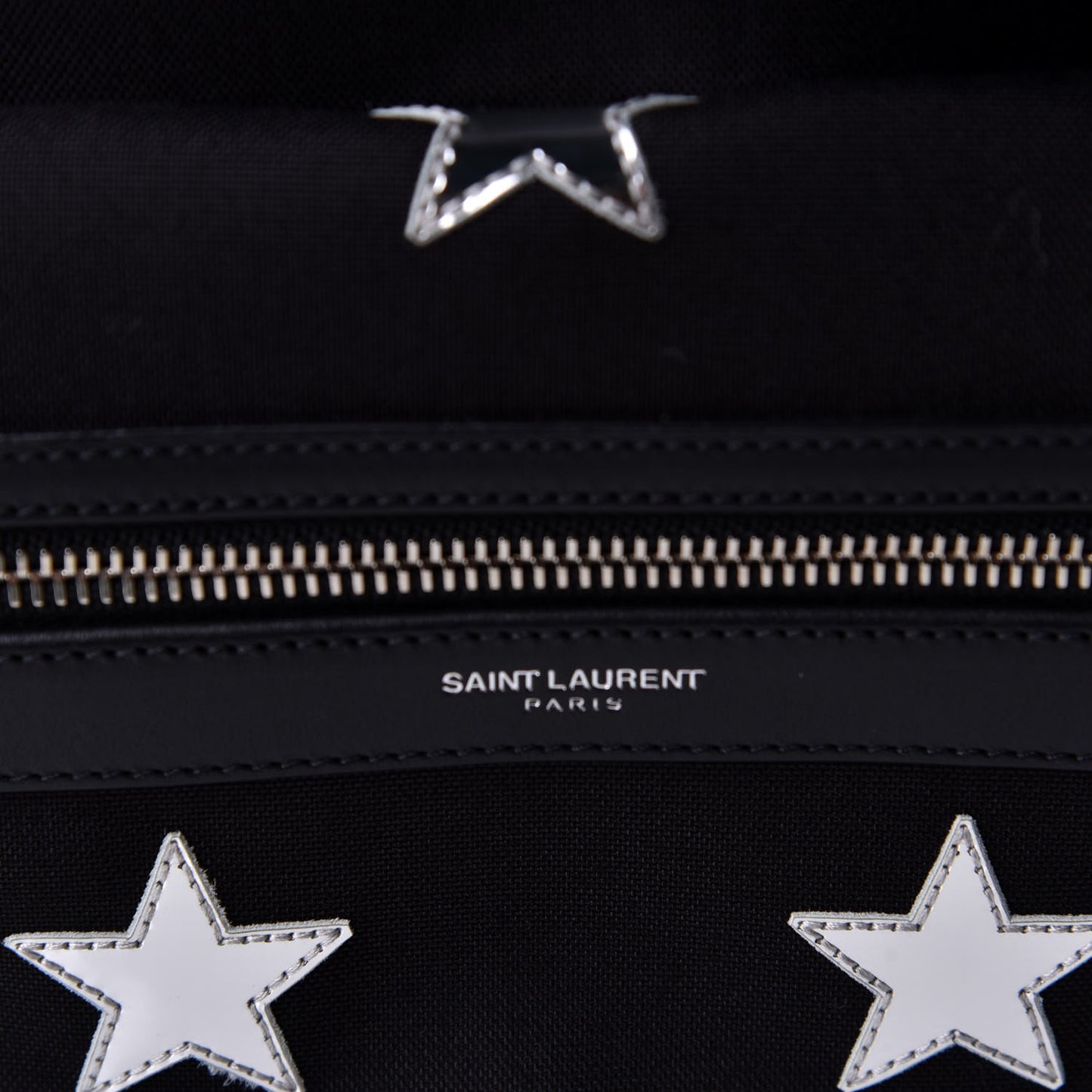 Canvas Stars Print Hunting Backpack Black Silver