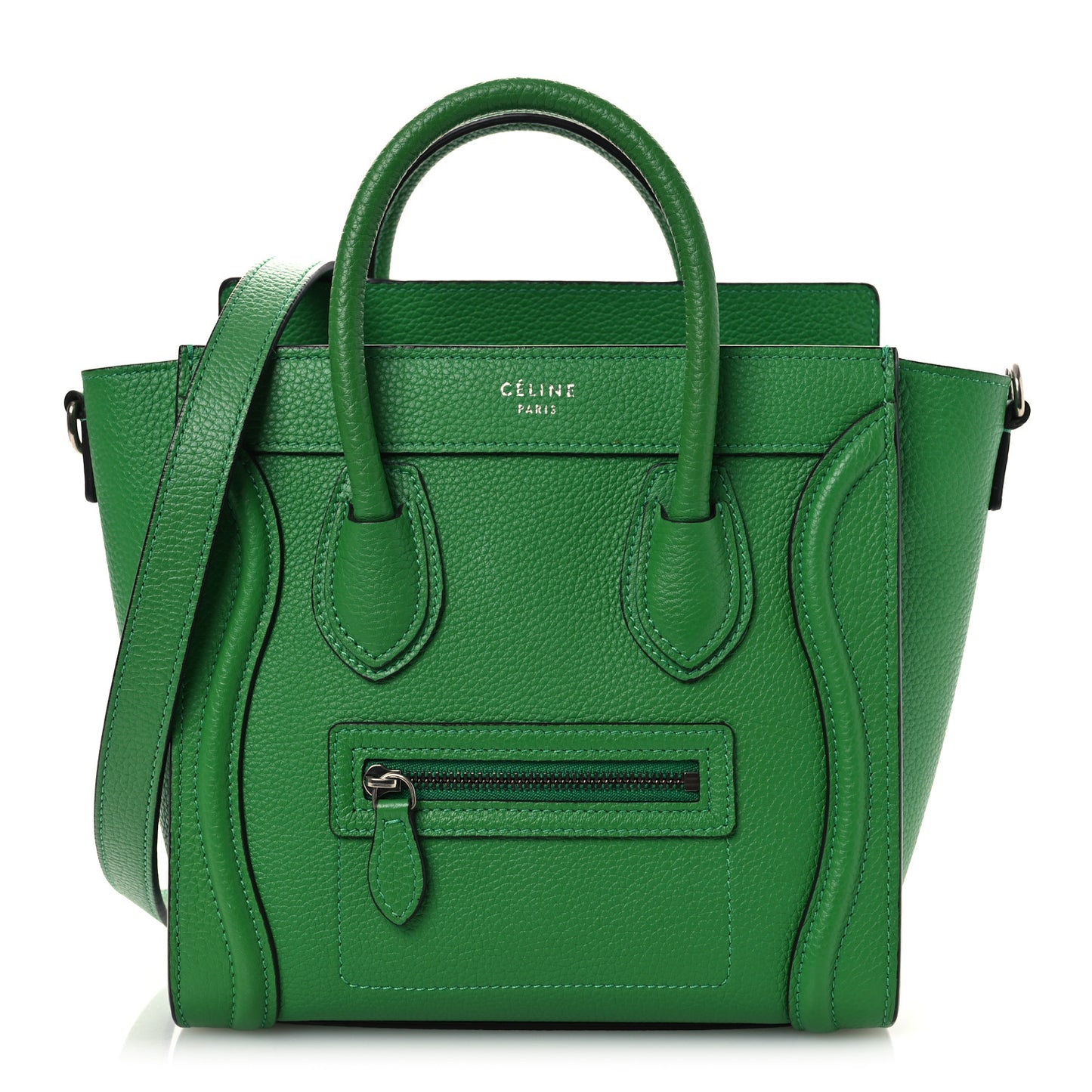 Drummed Calfskin Nano Luggage Mint